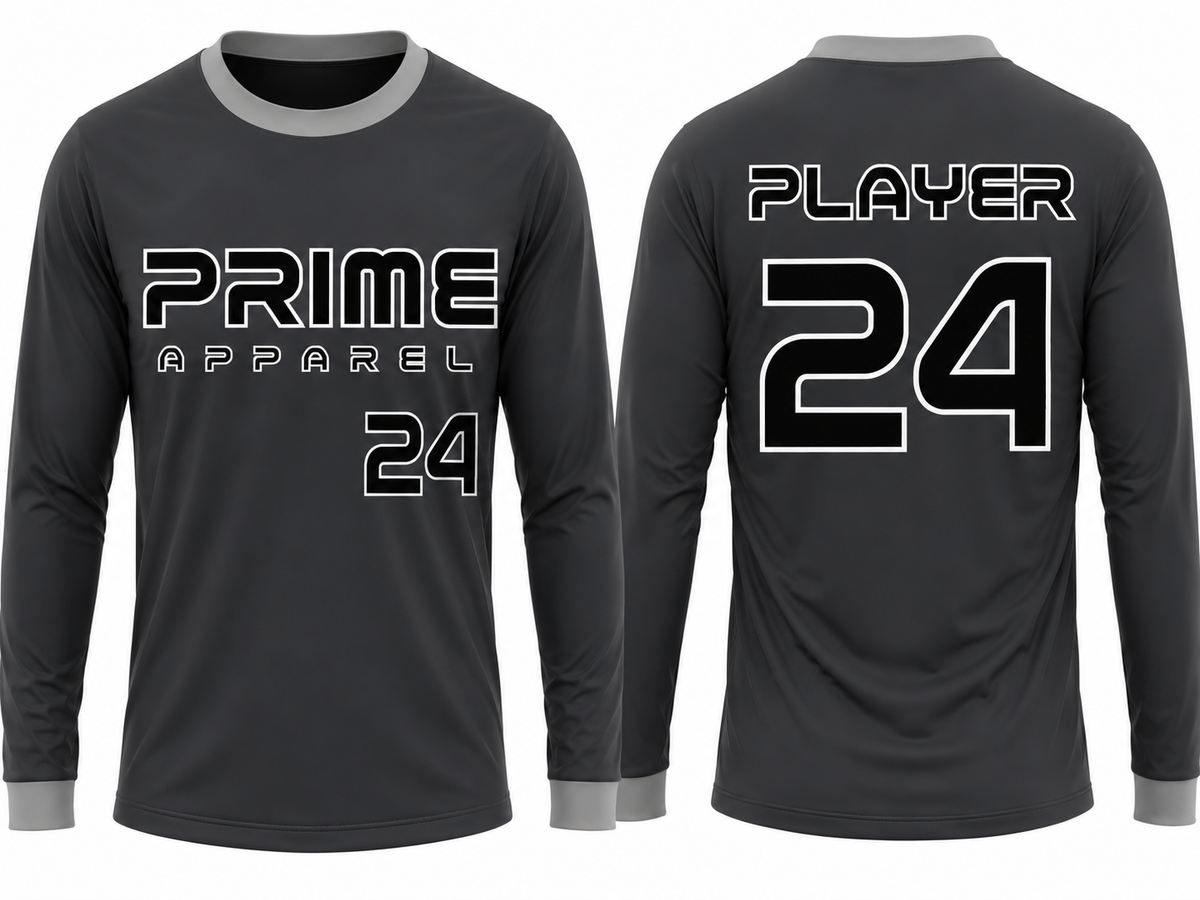 Prime Apparel Long Sleeve Jersey – Charcoal