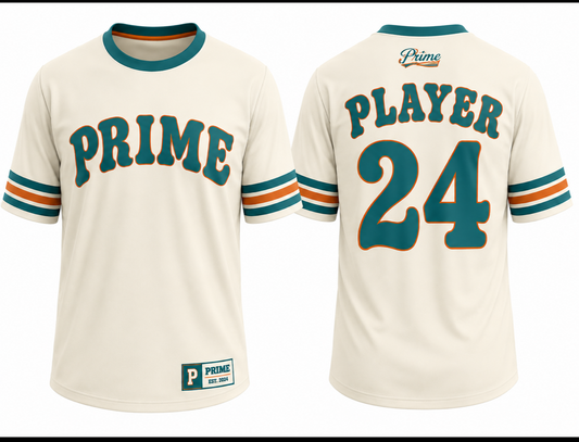 Prime Retro Jersey – Cream, Teal & Orange