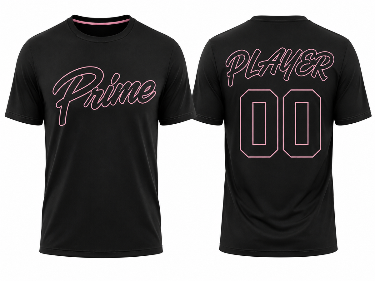Prime Script Outline Jersey – Black & Pink