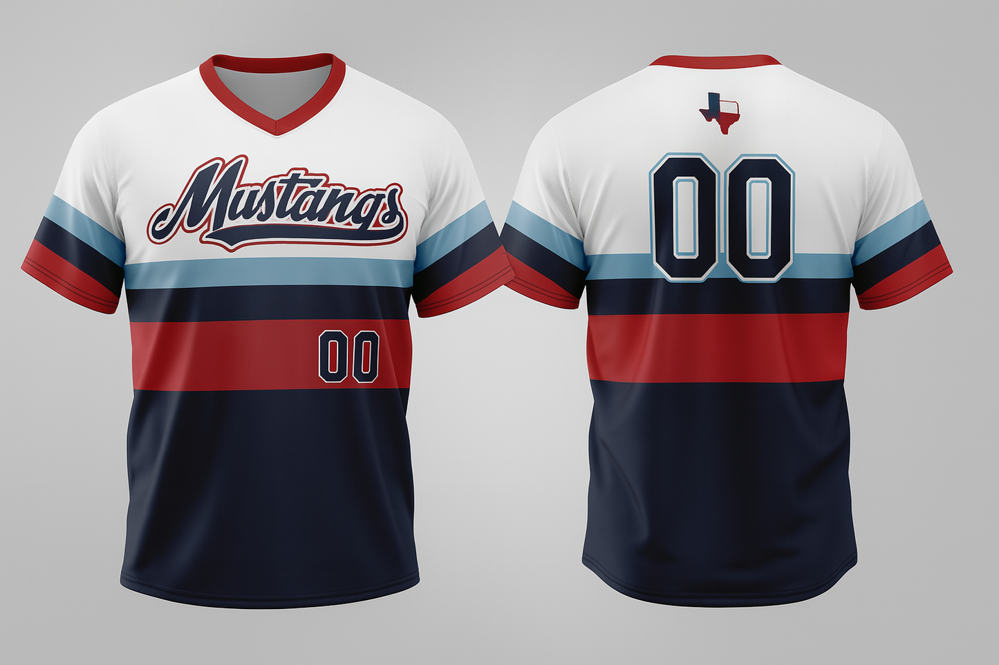 Klein Mustangs Game Jersey (Meshback) RWB
