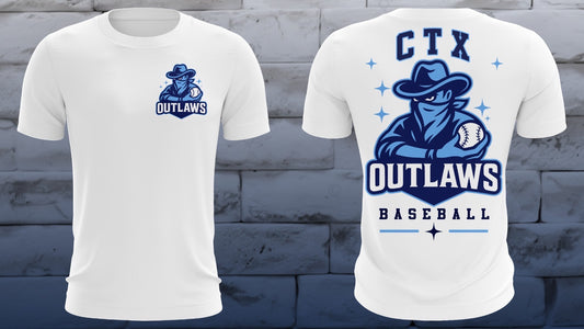 CTX Outlaws Baseball Tee – White