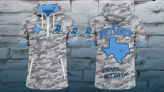 Outlaws Quarter-Zip Hooded Performance Top