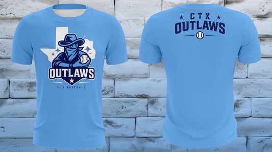 CTX Outlaws Silhouette Tee – Light Blue