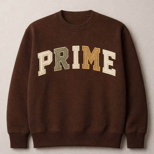 Prime Embroidered Crewneck Sweatshirt - Classic Premium Style
