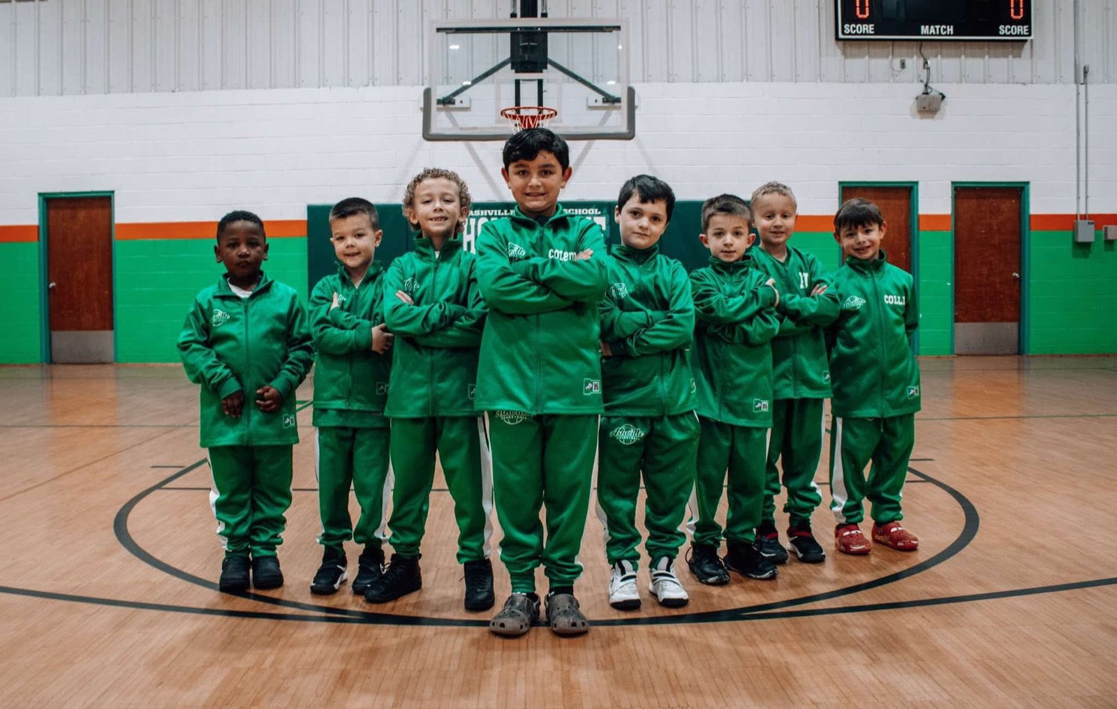 Youth basketball on the court